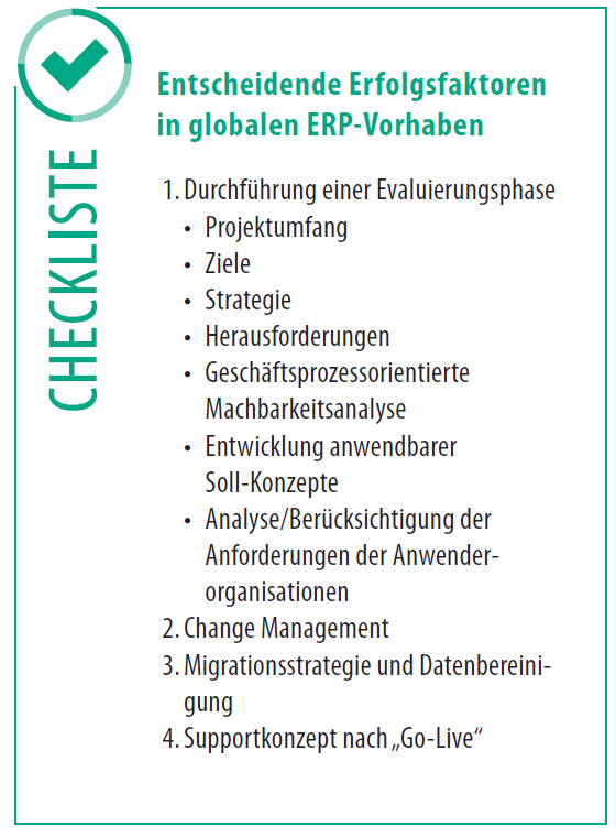 2 Bild 2: Erfolgsfaktoren globaler ERP-Projekte.