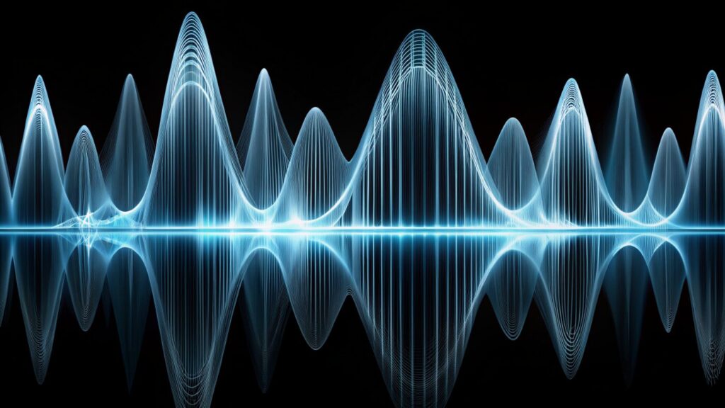 stylized representation of sound waves with a wav 1