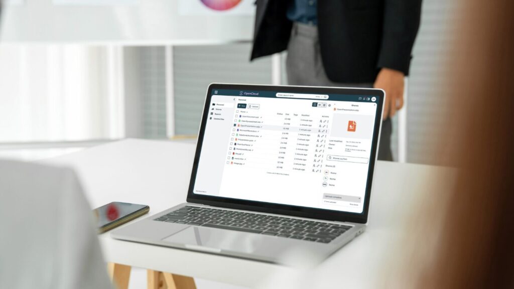 Bildschirmansicht OpenCloud