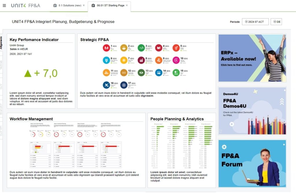 diva-e automatisiert Finanzberichte mit Unit4 Cloud ERP 2 Die Lösung: Unit4 ERP und FP&A